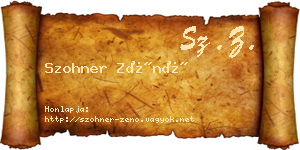 Szohner Zénó névjegykártya